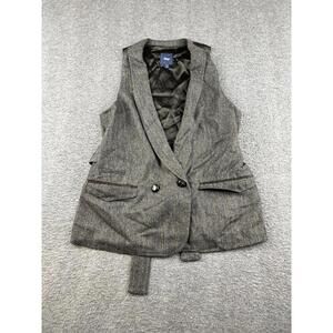 Gap Women's Sleeveless Tweed Vest Blazer with‎ Belt Size Small